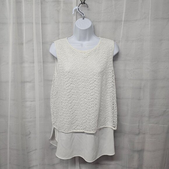 Apt. 9 White Floral Lace Layered Tank Top Boho Festival Coquette L - Picture 7 of 12